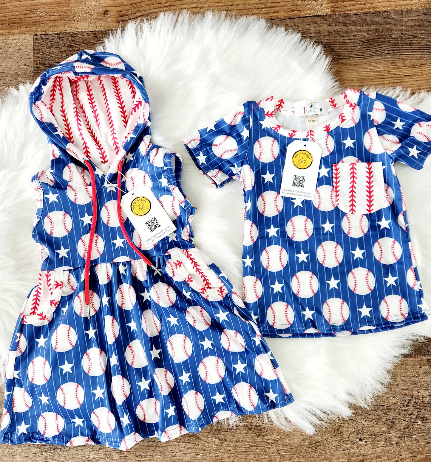 Baseball Stars Hooded Dress