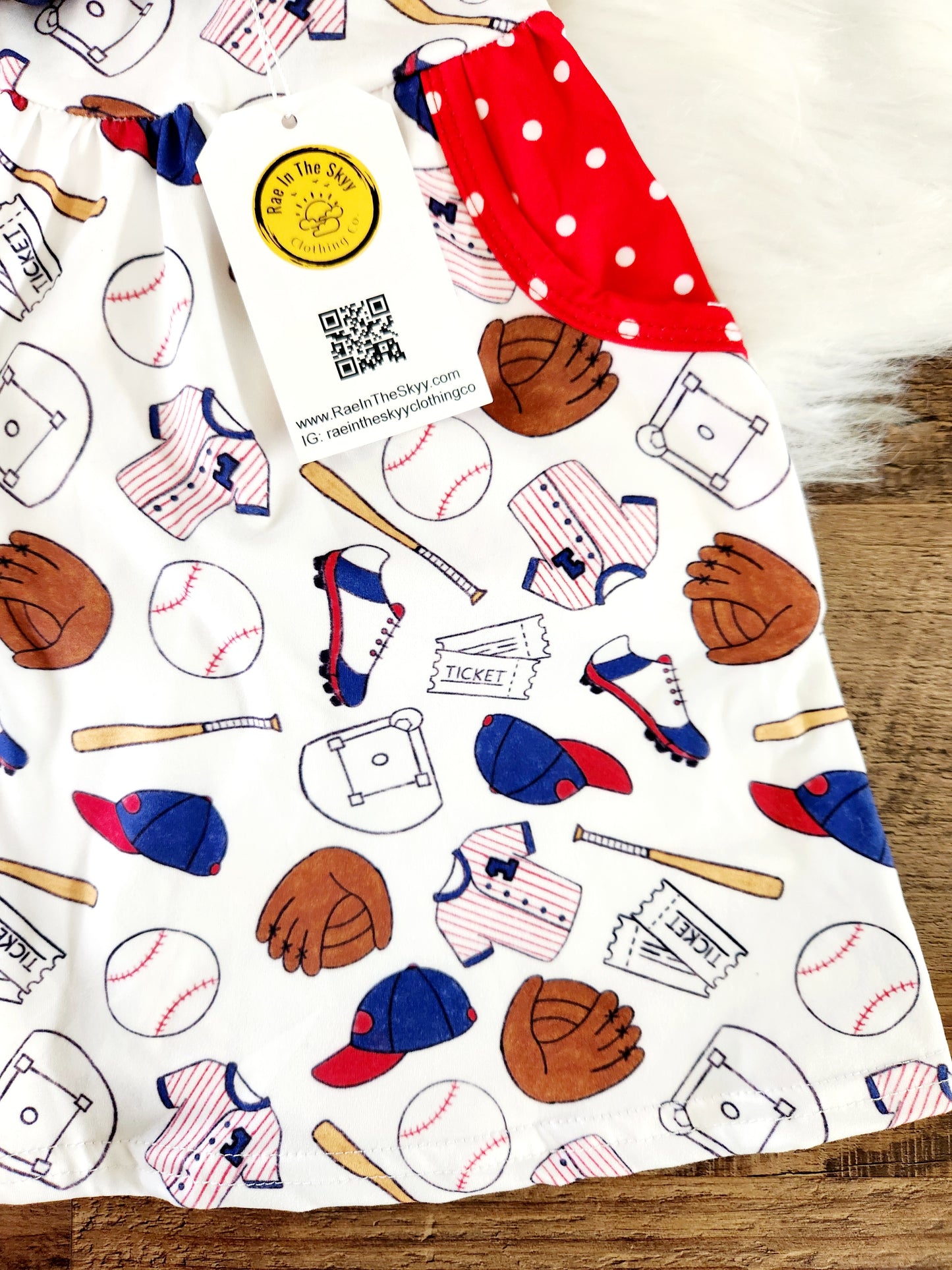 Baseball Doodles Hooded Dress
