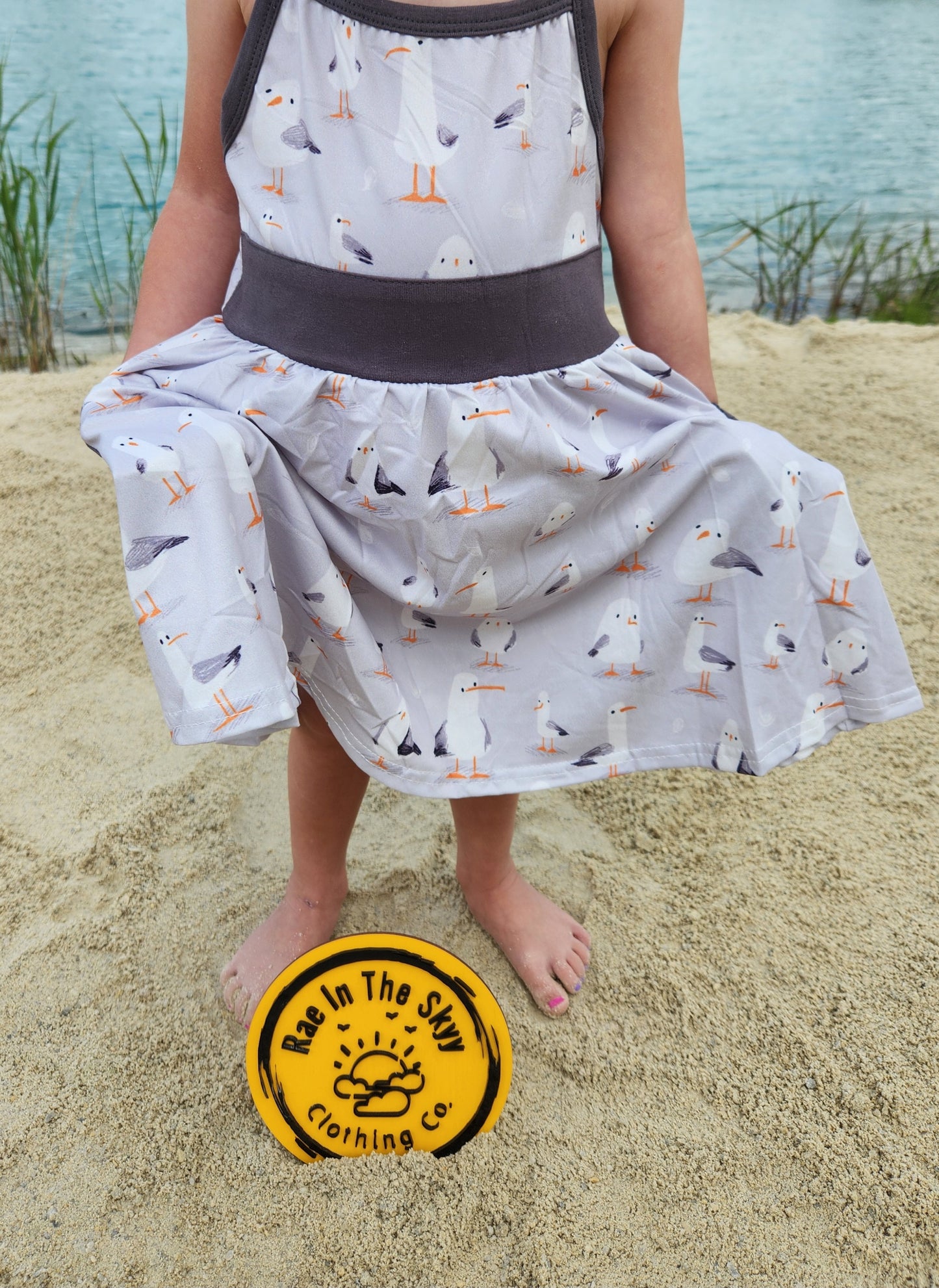 Summer Seagulls Pocket Tank Dress