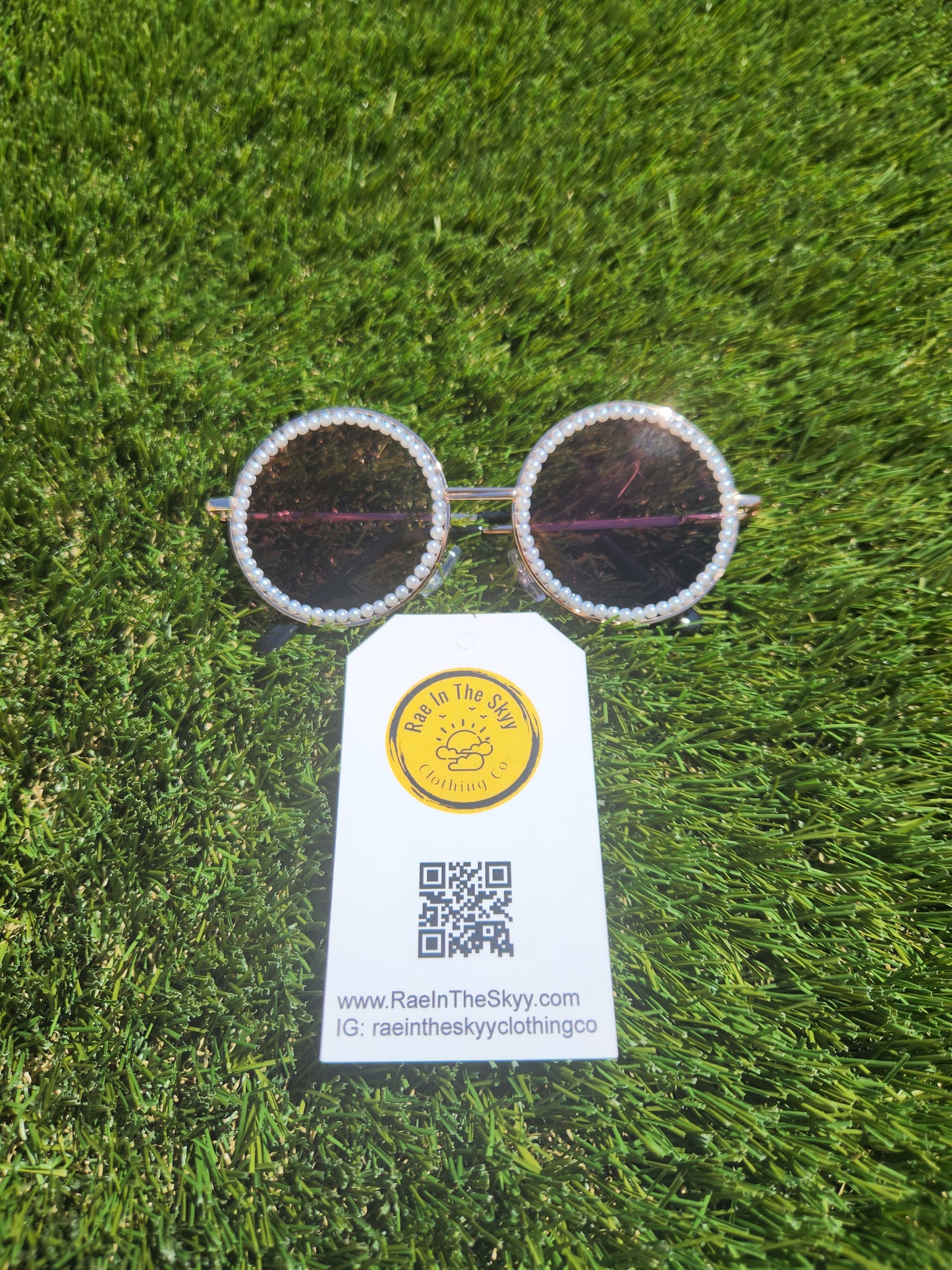 Girls Round Pearl Sunnies
