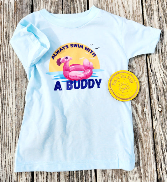 Always Swim With A Buddy FLAMINGO Tee