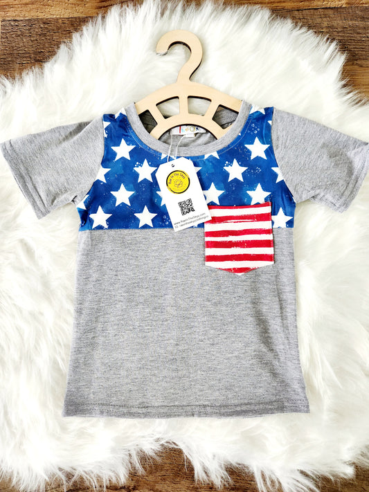 Red, White & Blue Pocket Tee
